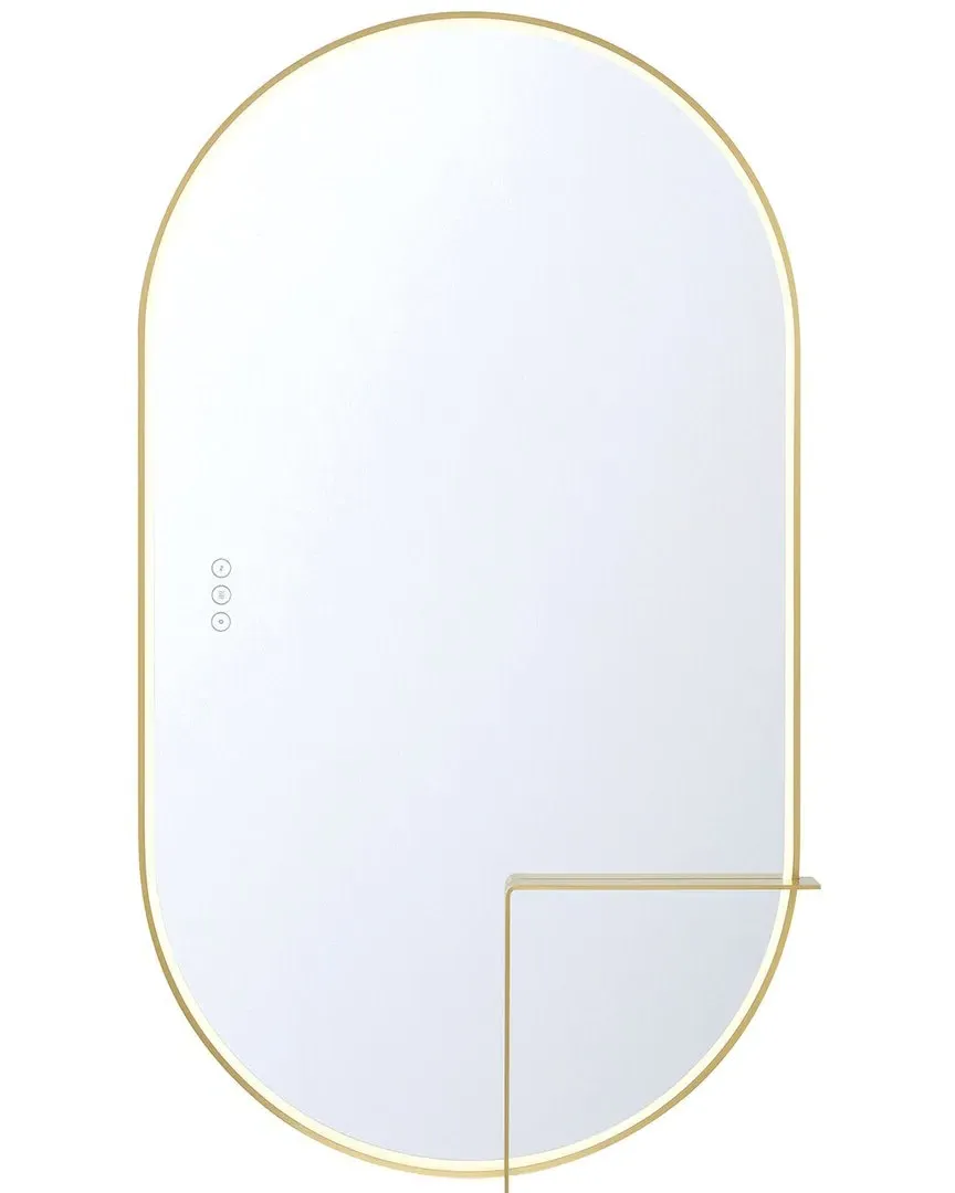 Linden Rectangular LED Mirror - Gold