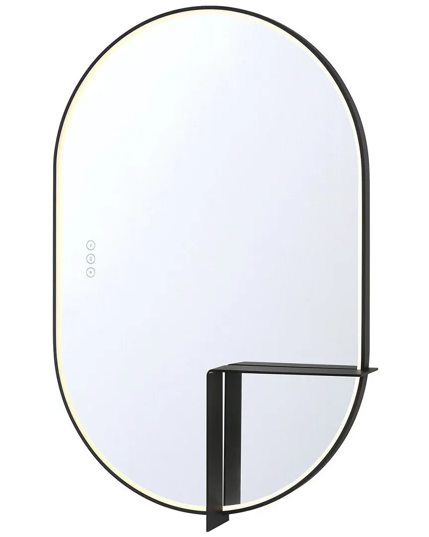 Linden Rectangular Mirror with LED - Matte Black image