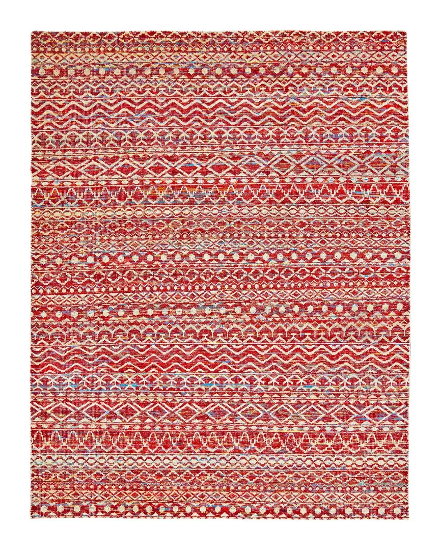 Sancai Hand-Knotted Rug - Crimson, Viscose