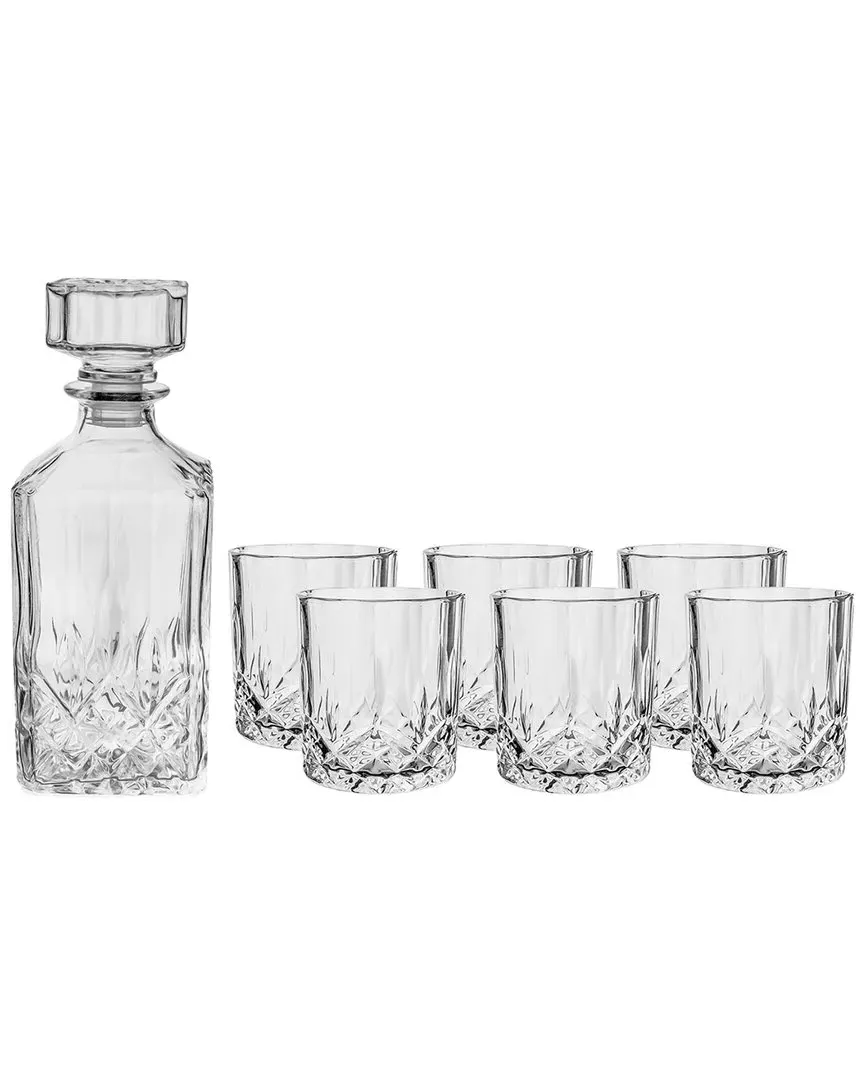 Jay Imports Loretto 7pc Whiskey Glasses & Decanter Set - Clear