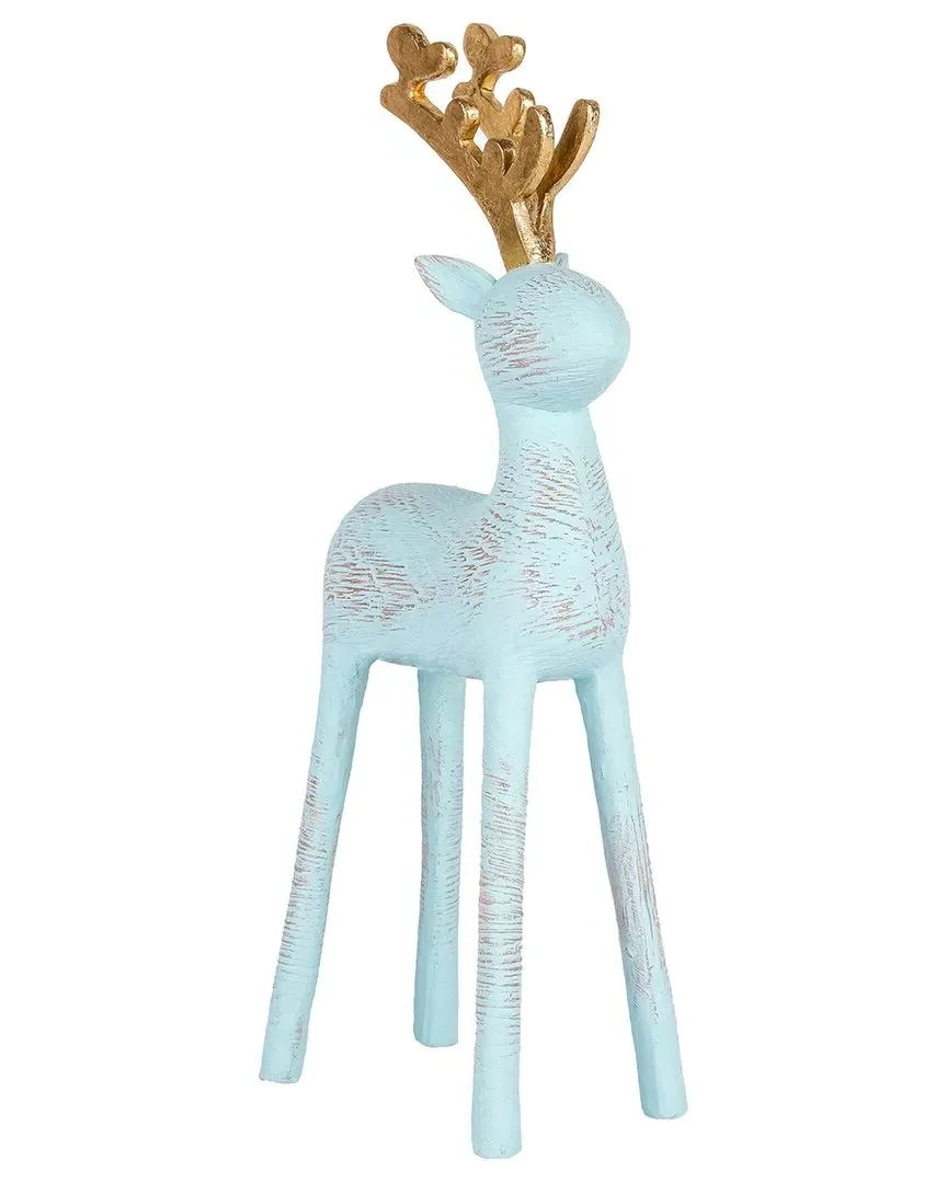 9in Deer Figurine - Blue, Woodgrain image