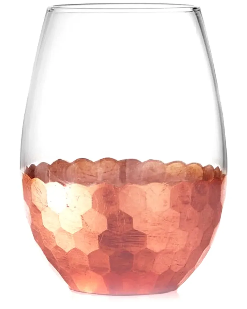 Fitz & Floyd Set of 4 Stemless Glasses - Copper image