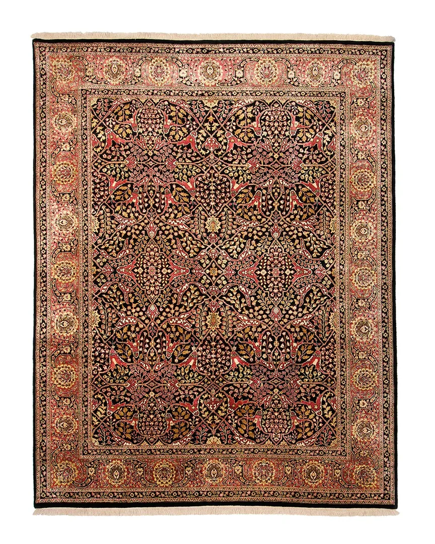 Agra Hand-Knotted Rug - Black, Wool