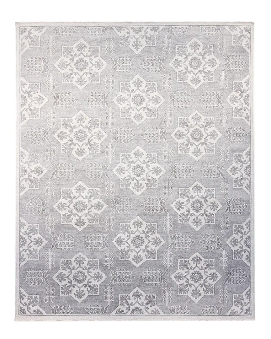 Agra Hand-Knotted Rug - Grey, Wool