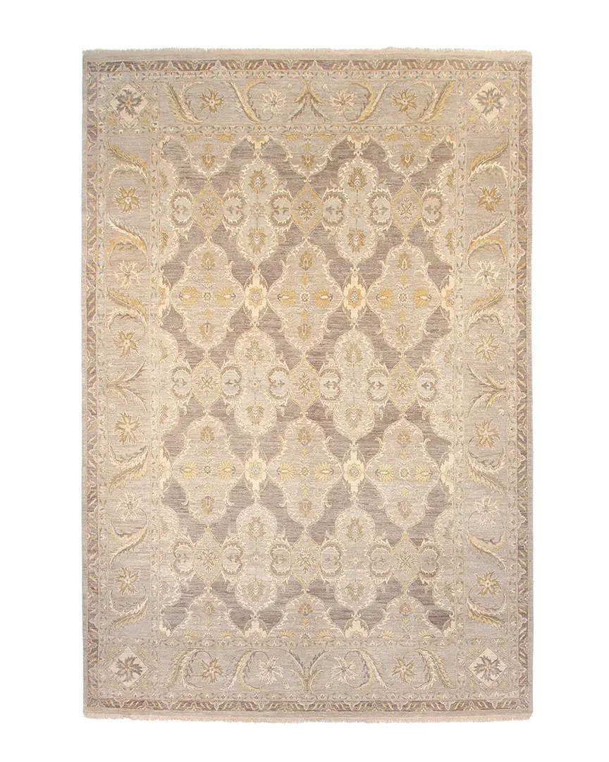 Agra Hand-Knotted Rug - Grey, Wool