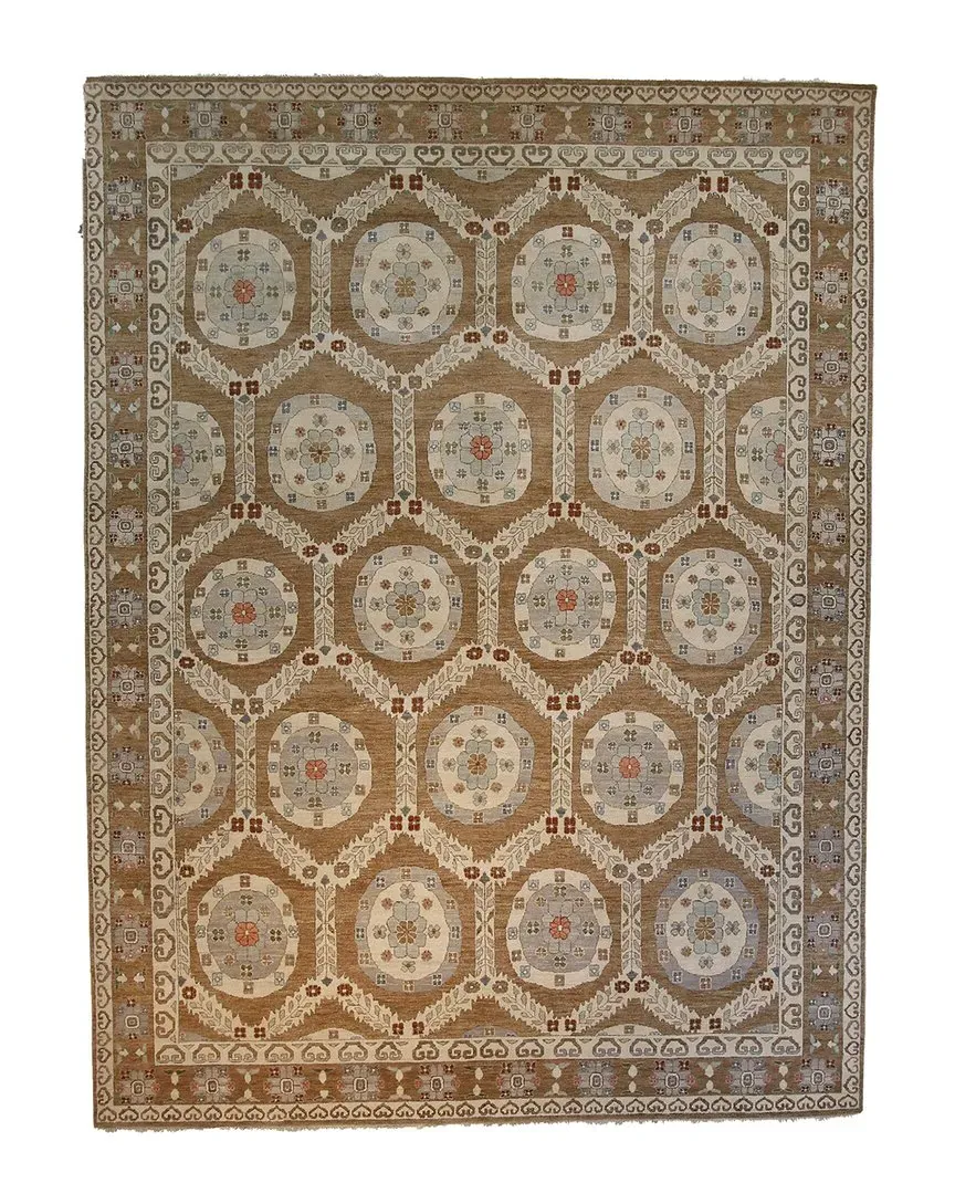 Oushak Wool Rug - Brown
