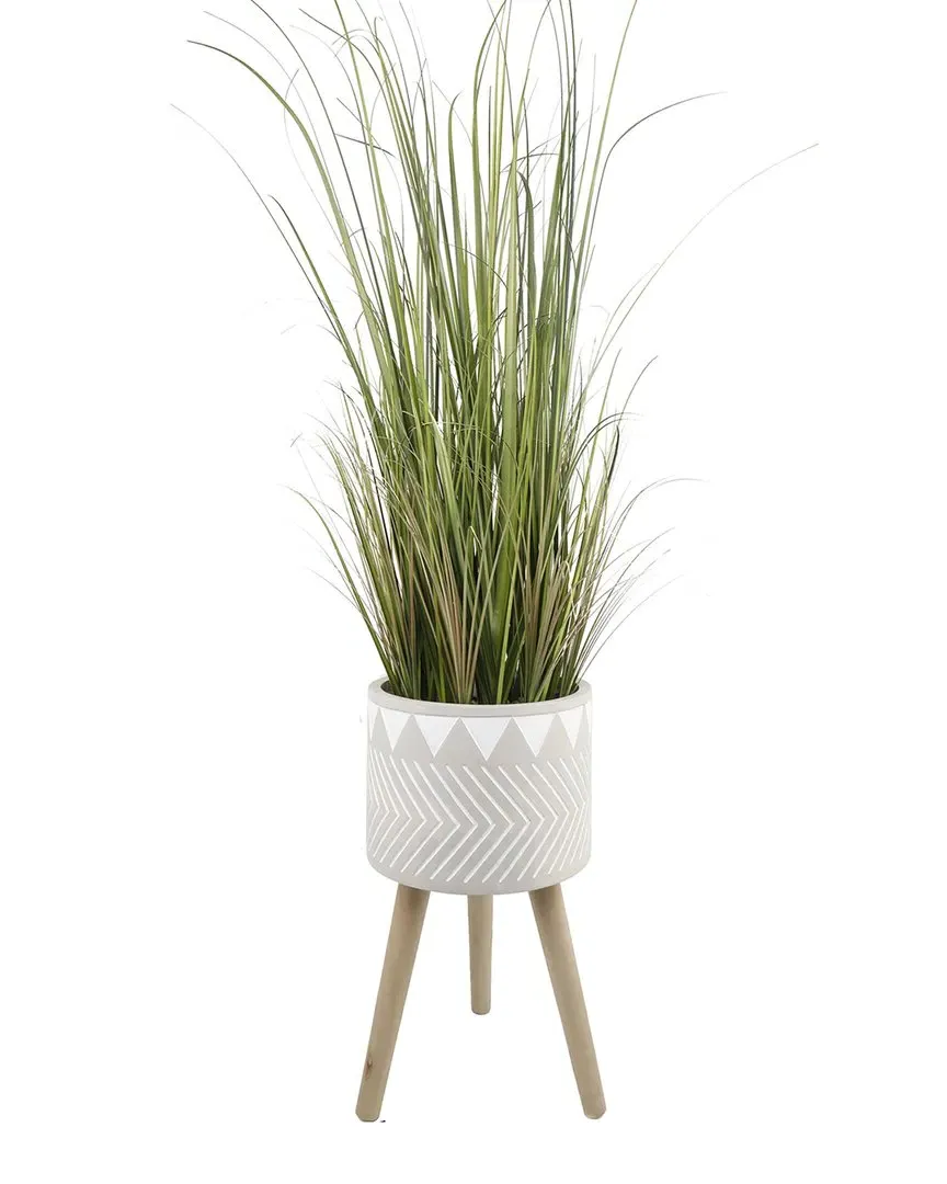 5Ft Onion Grass in Railroad Fiberglass on Stand - Gray image
