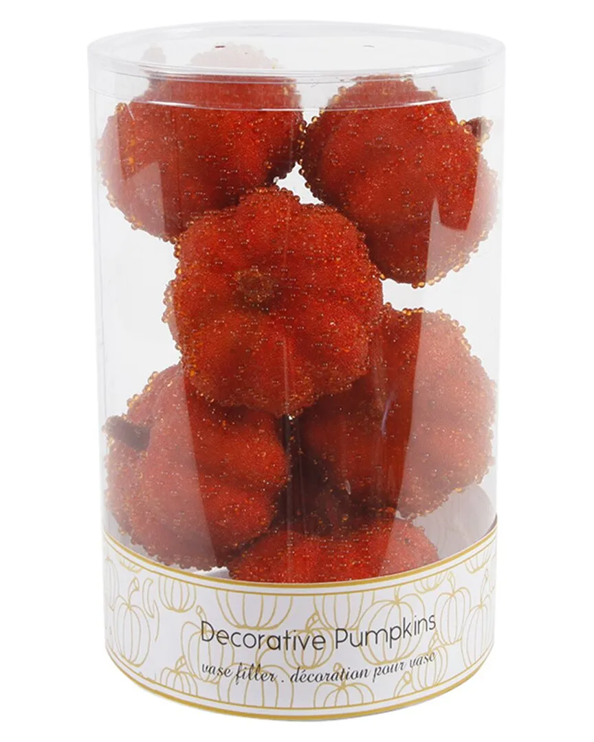 8 Piece Beaded Pumpkin Set - Orange image