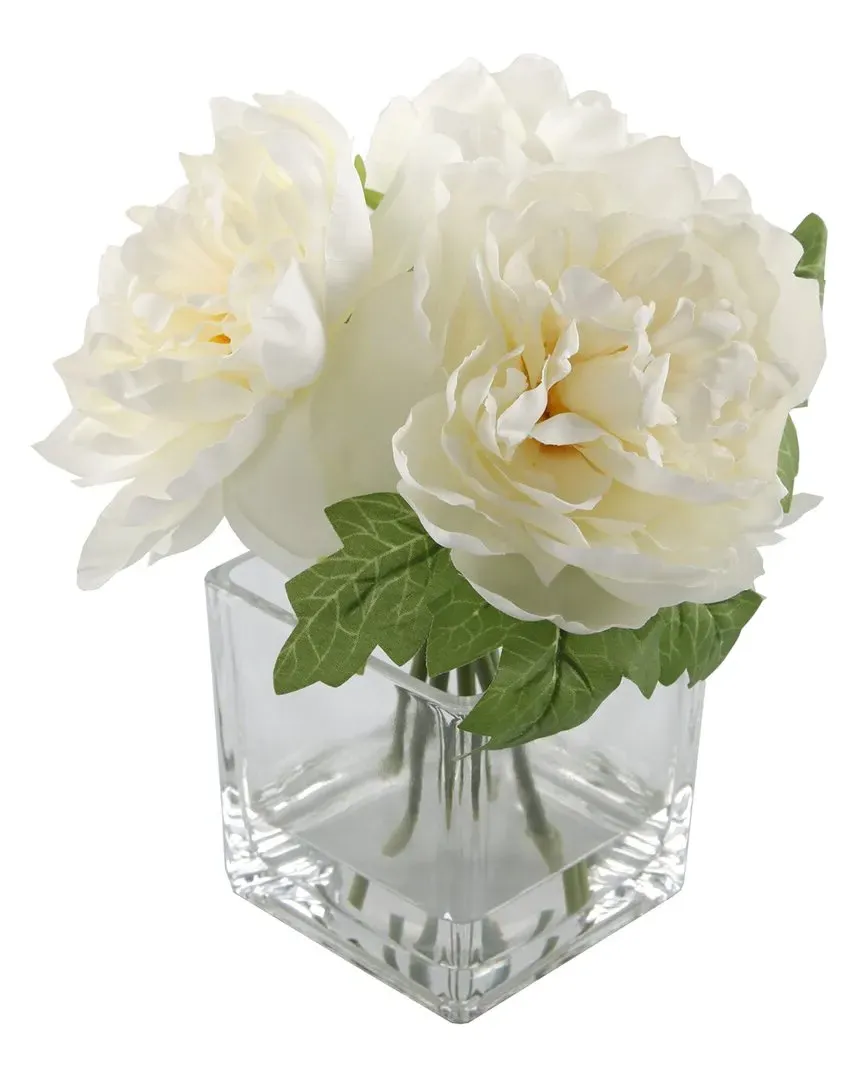 Flora Bunda 9in Silk Peony Arrangement - Cream image