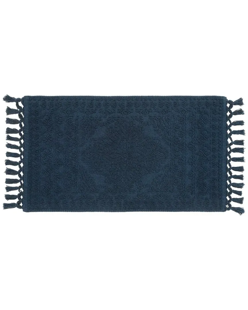 Nellore Fringe Cotton Bath Rug - Navy image