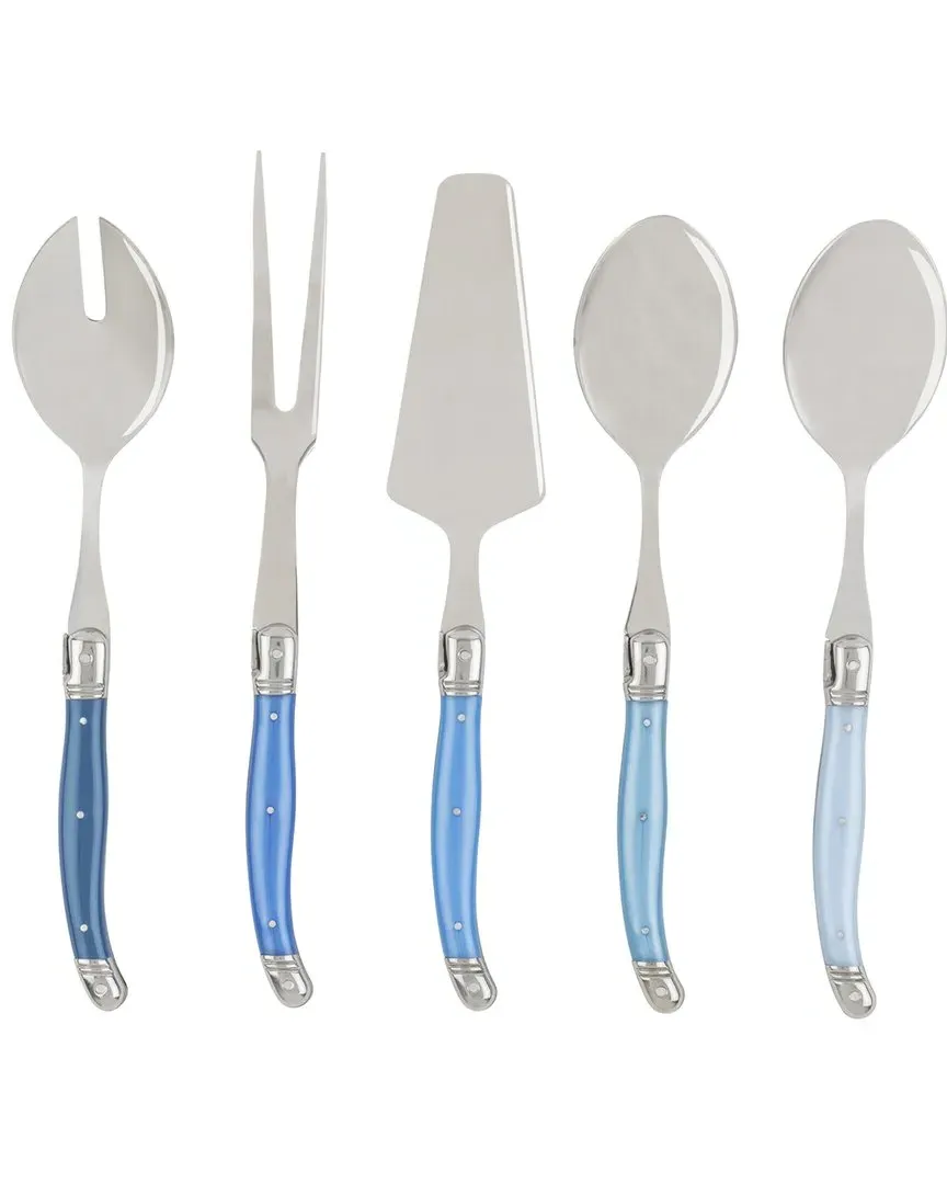 Laguiole 5-Piece Hostess Serving Set - Blue, Stainless Steel