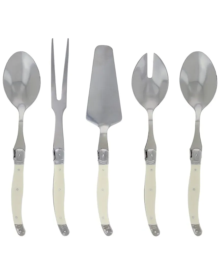 Laguiole 5-Piece Hostess Serving Set - Ivory, Stainless Steel