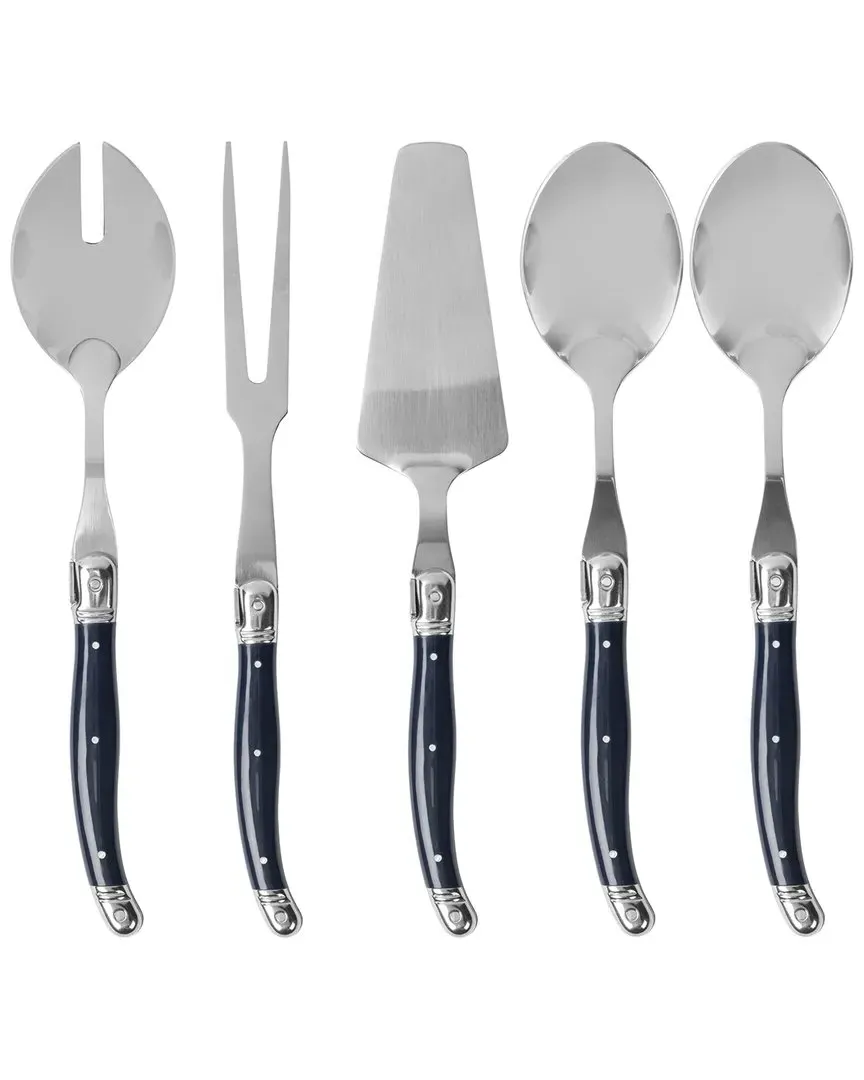 Laguiole 5-Piece Hostess Serving Set - Navy, Stainless Steel