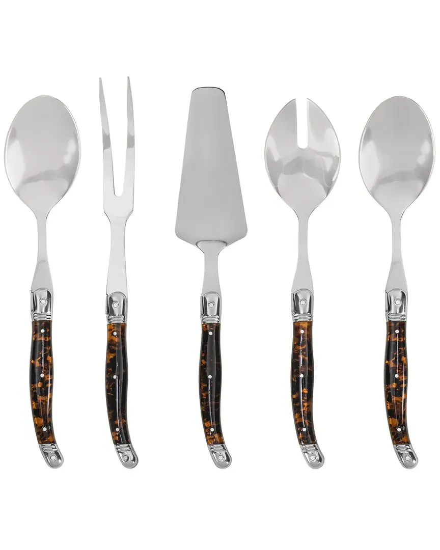 Laguiole 5-Piece Hostess Serving Set - Tortoise Shell image