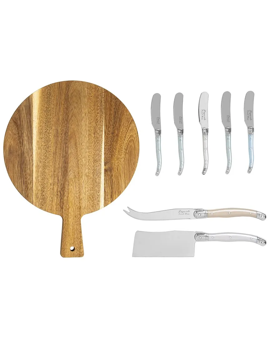 Laguiole 8-Piece Cheese Knife Set with Board - Multicolor image