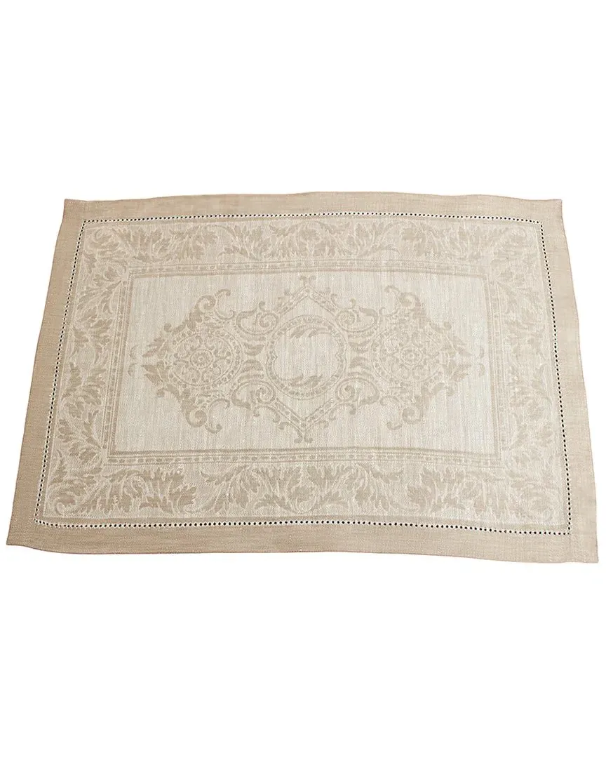 Set of 6 Linen Arboretum Placemats - Ivory