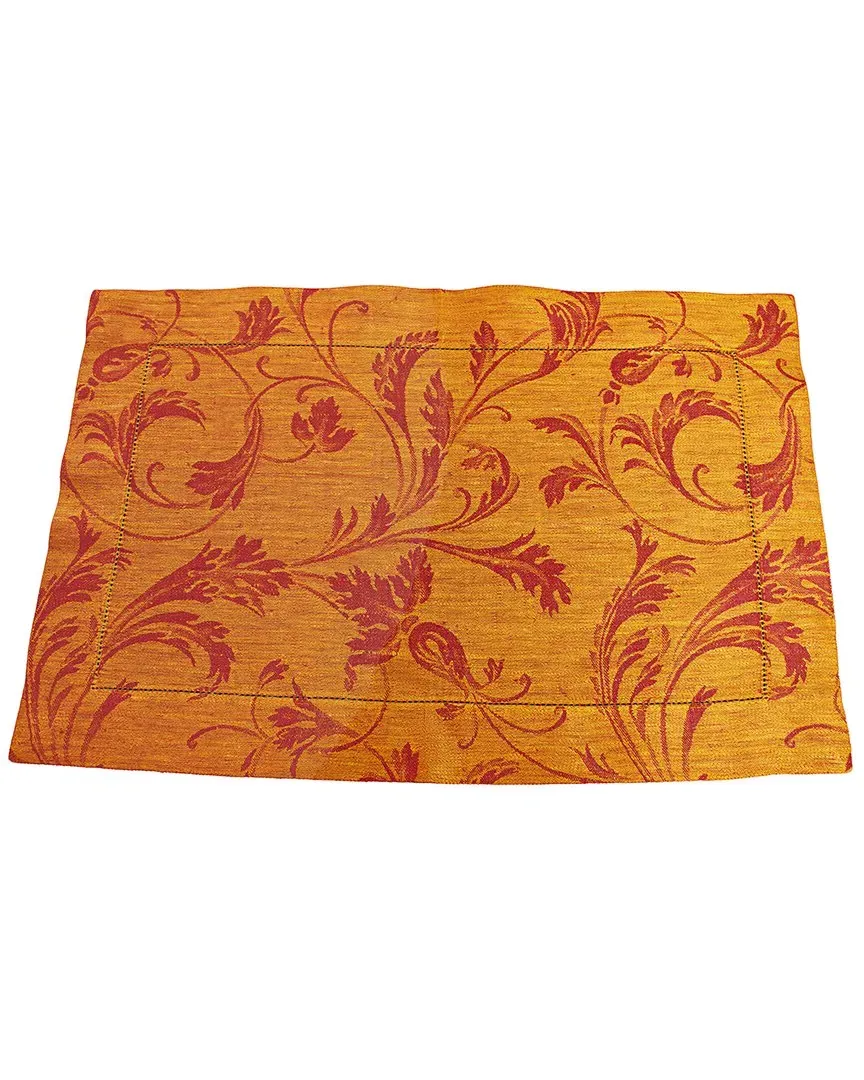 Set of 6 Linen Saffron Renaissance Placemats - Brown