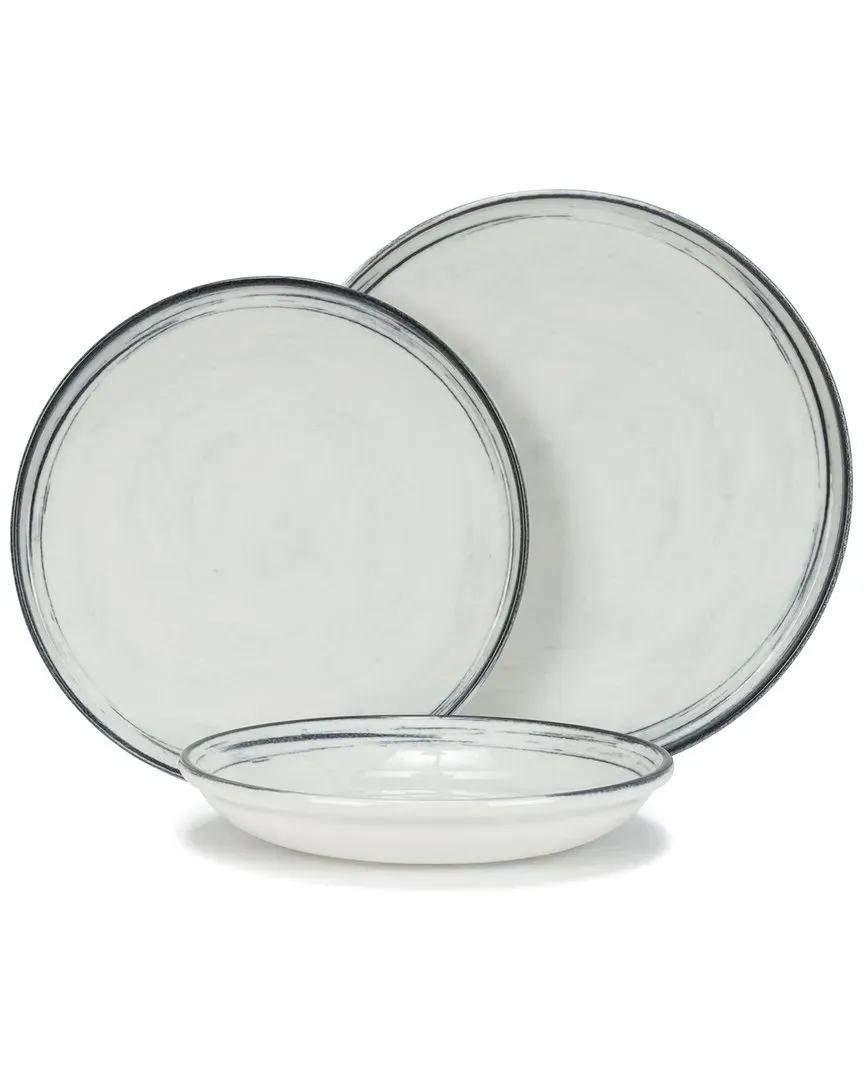 Water's Edge 12pc Porcelain Dinnerware Set - Off-White