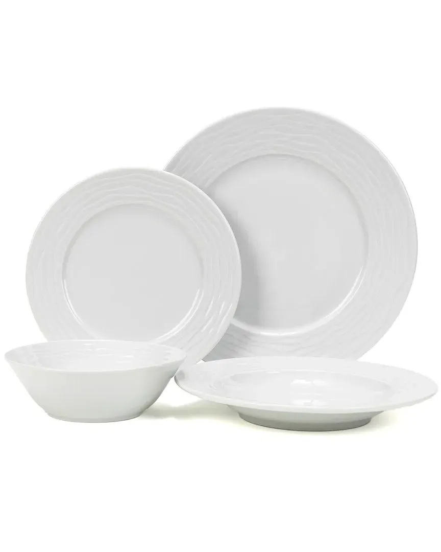 White Wave 16pc Porcelain Dinnerware Set - Off-White image