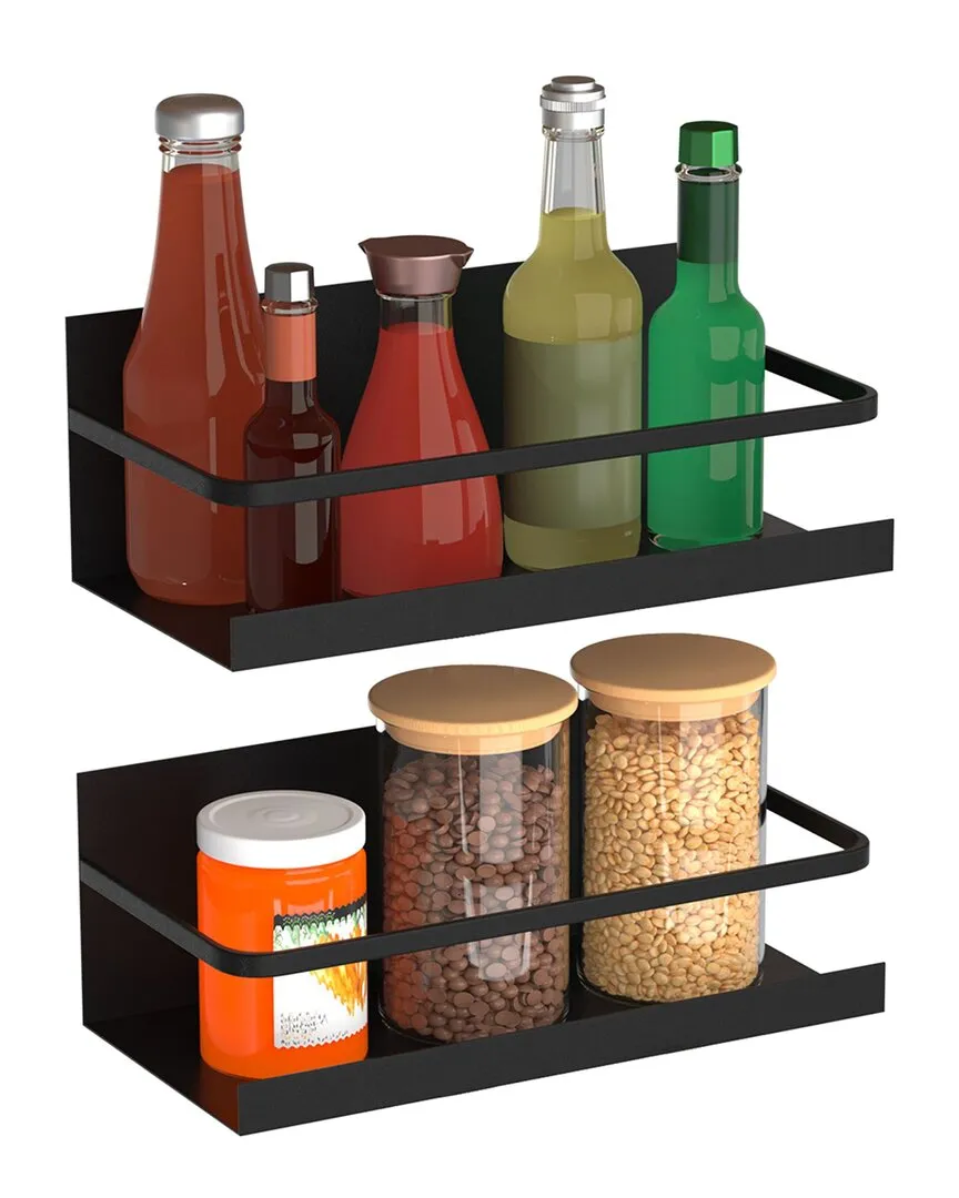 Pack of 2 Magnetic Spice Racks - Black image