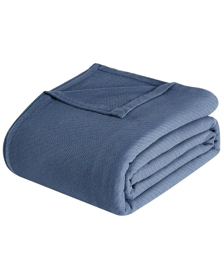 Cotton Woven Blanket - Blue image