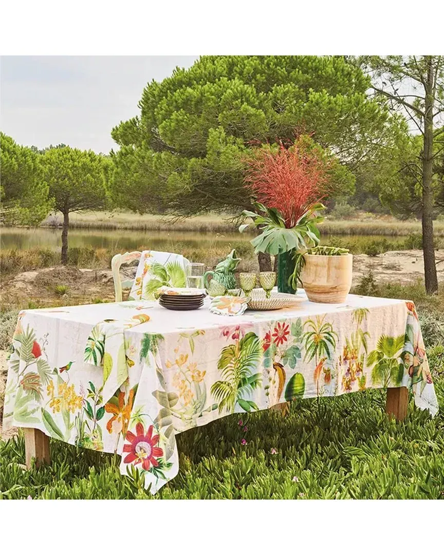 Escales Paradis Square Tablecloth - Multicolor, Cotton-Linen image