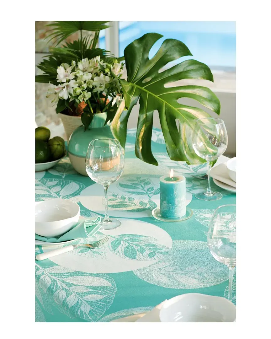 Mille Verdoyant Square Tablecloth - Turquoise, Cotton image