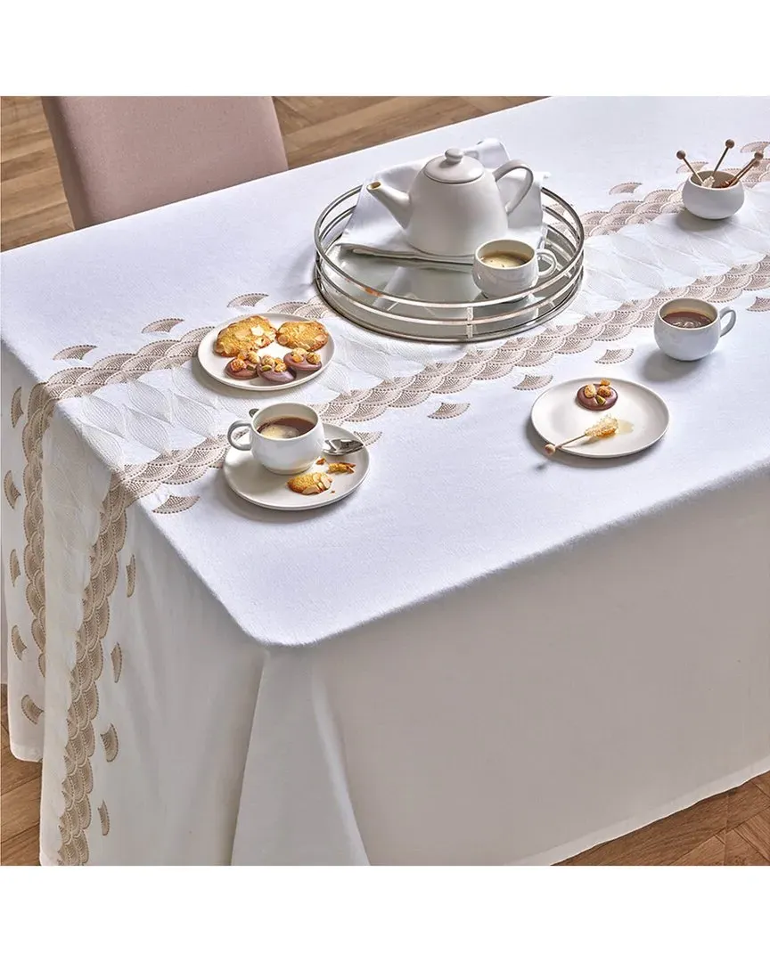 Osmose Blanc Square Tablecloth - White, Cotton-Linen image