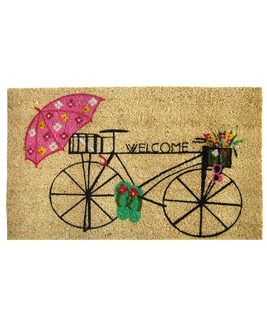 Coir Bicycle Welcome Mat - Multicolor
