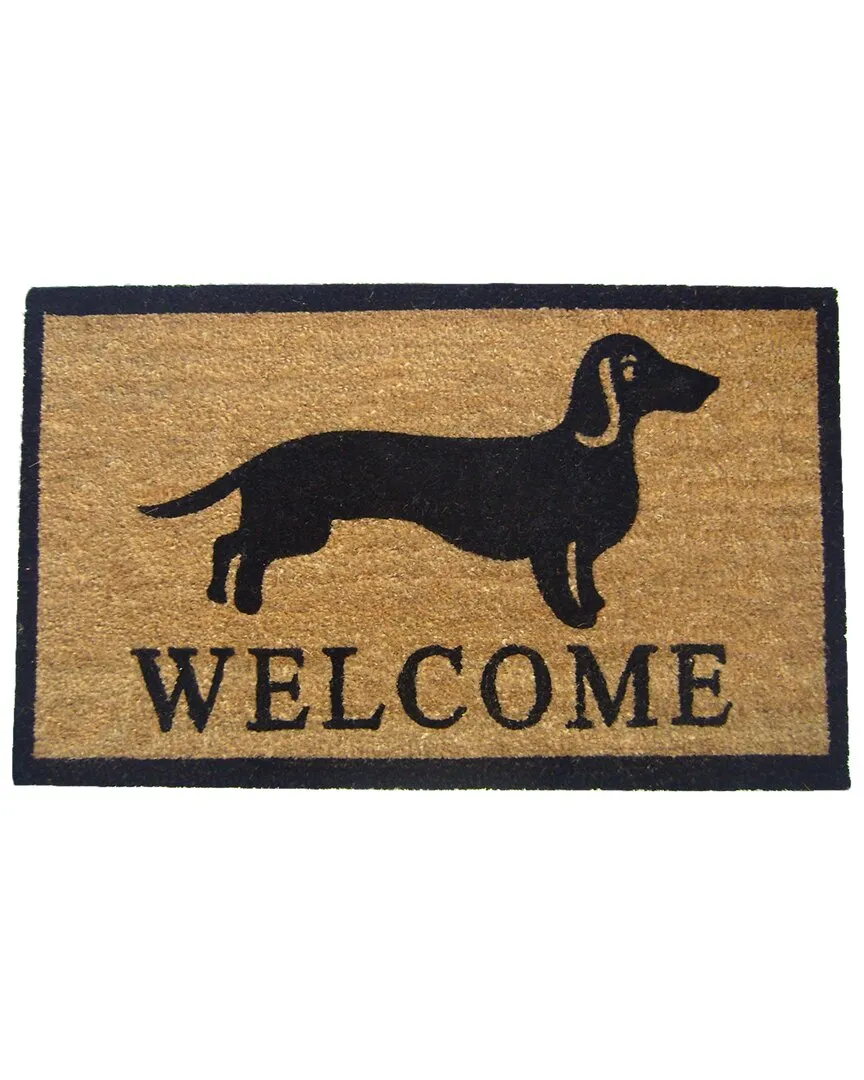Coir Black Dachshund Dog Welcome Mat - Multicolor
