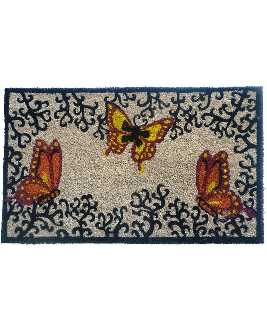 Coir Butterflies on Vine Welcome Mat - Multicolor image