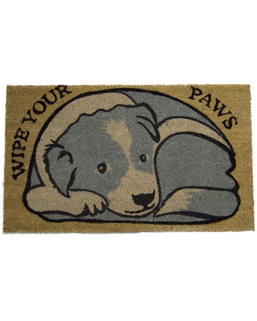 Coir Resting Dog Welcome Mat - Multicolor