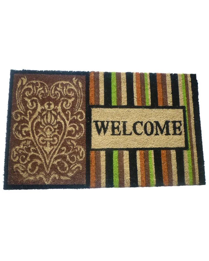 Coir Stripes Welcome Mat - Multicolor