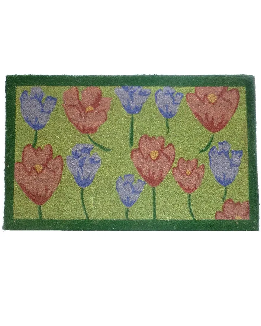 Coir Tulips Welcome Mat - Multicolor