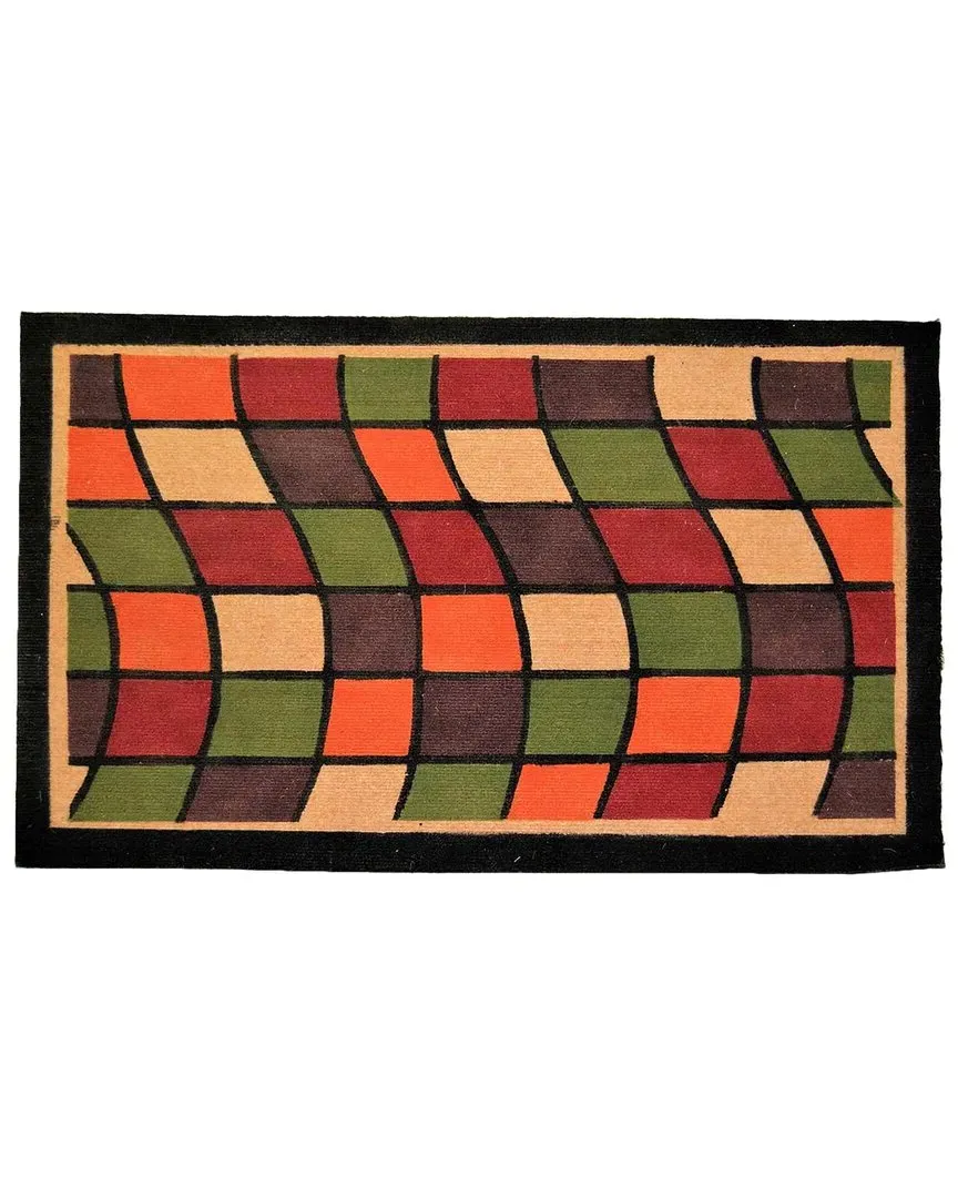 Coir Windows Design Welcome Mat - Multicolor