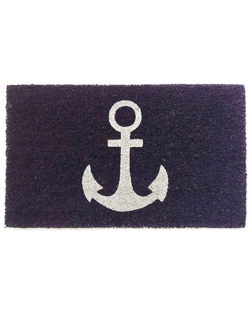 Geo Crafts Coir Anchor Welcome Mat - White, Coir image