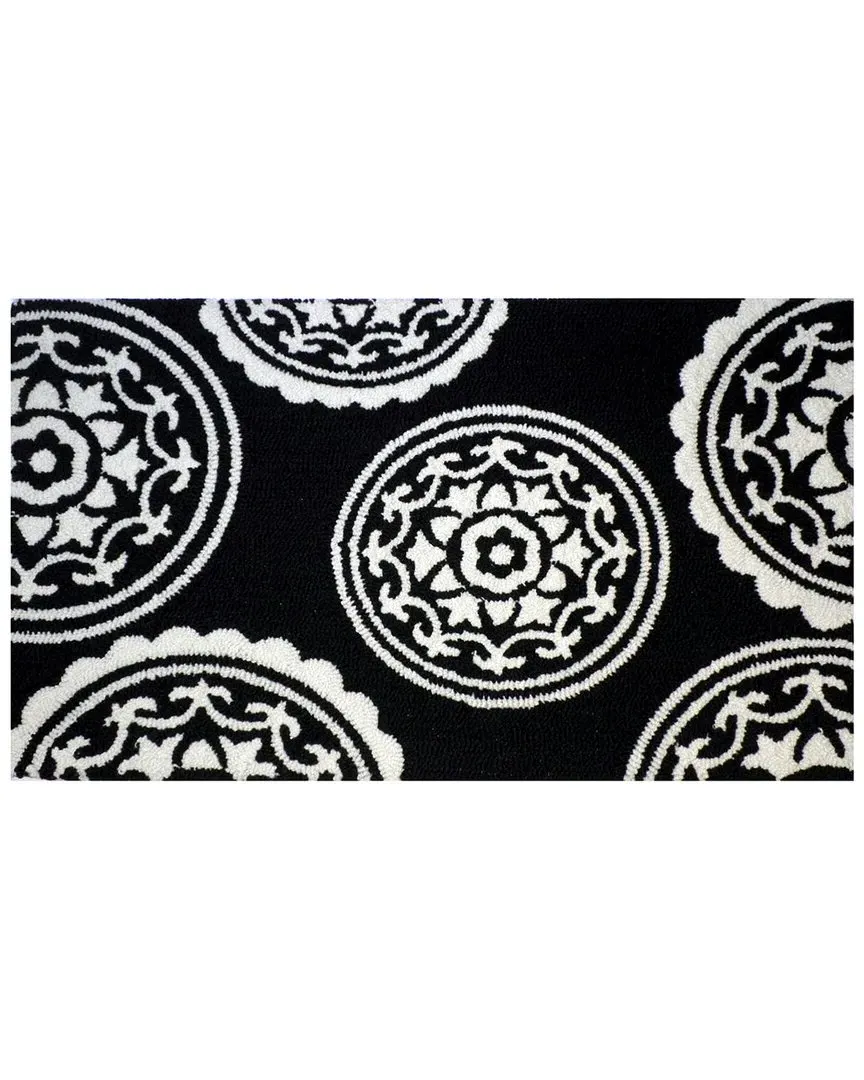 Medallion Kitchen Rug - Black, Polyester image