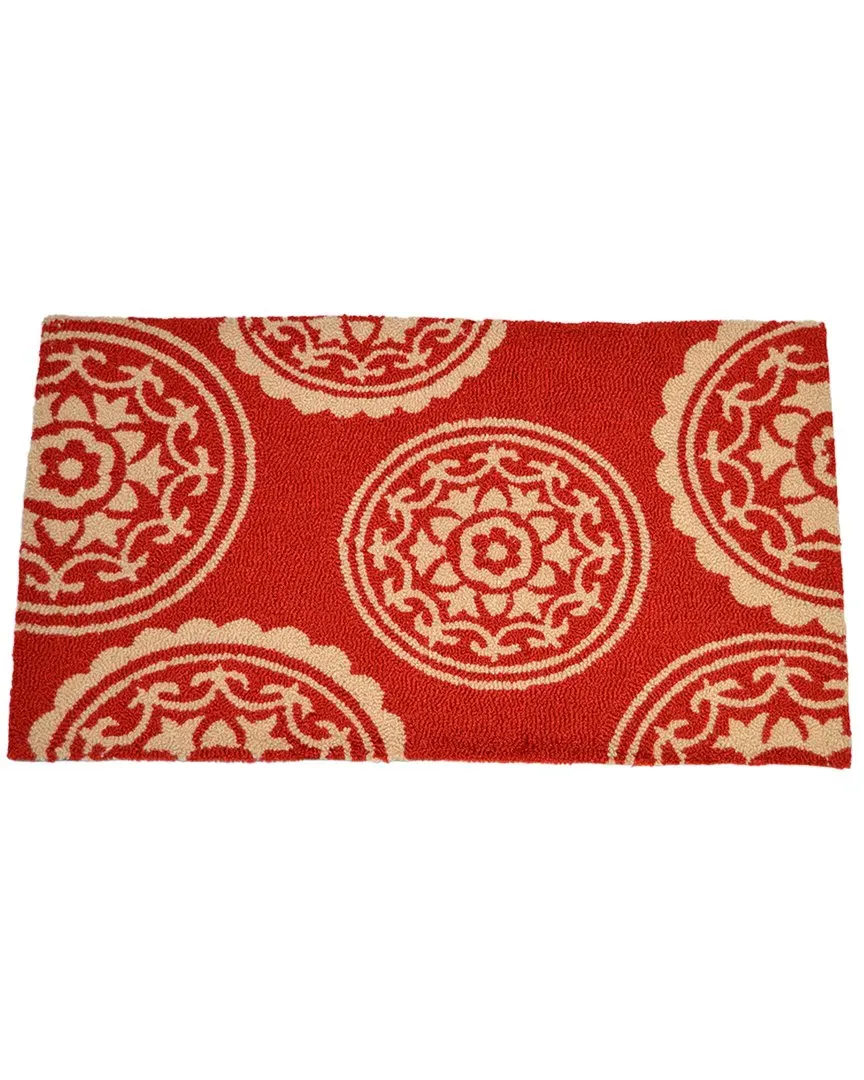 Medallion Kitchen Rug - Red, Polyester