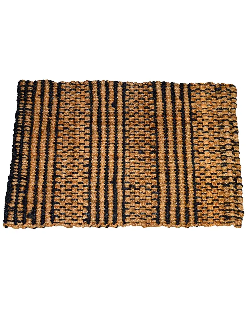 Panama Tucked Ends Rug - Black, Jute