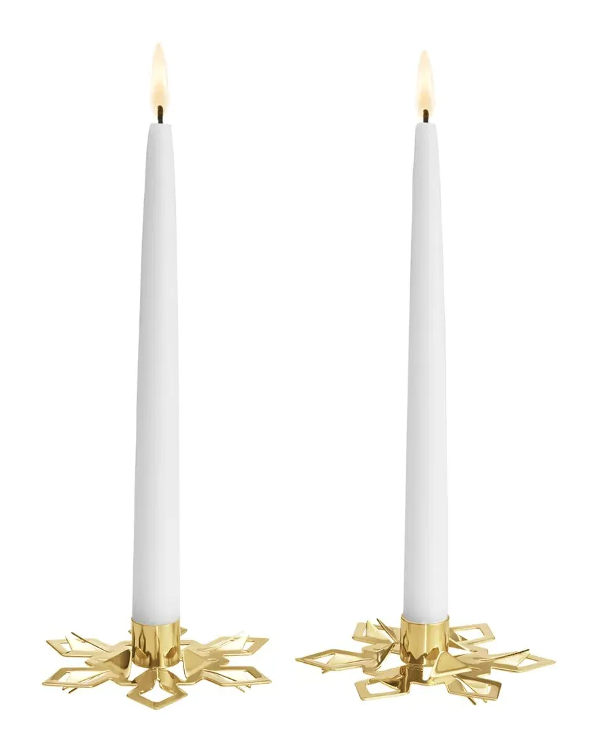 Snowflake Taper Candleholder - Gold