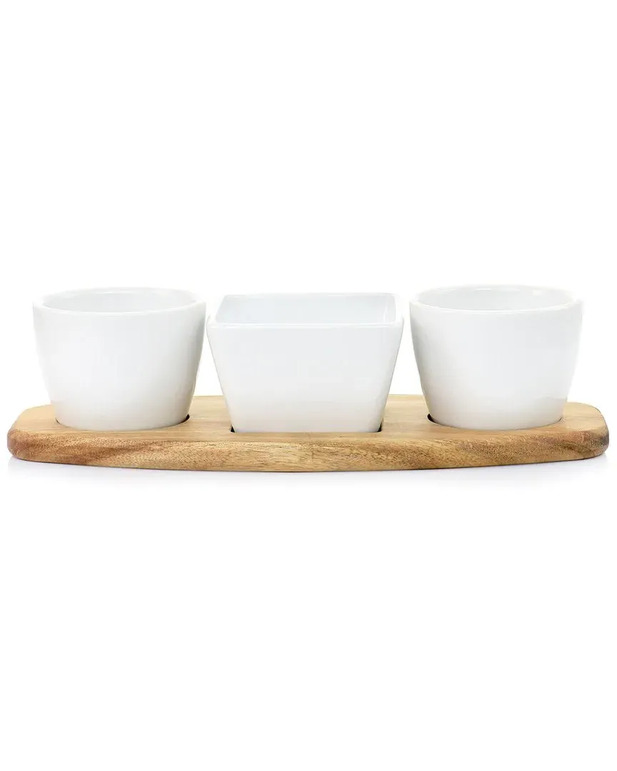 Gracious Dining 4pc Ceramic Tidbit Dish Set - White, Ceramic image