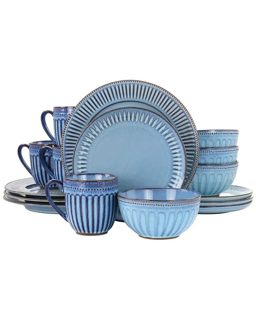 Mendocino 16pc Stoneware Dinnerware Set - Blue