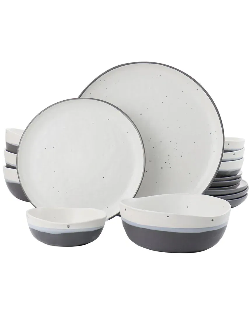 Rhinebeck 16pc Round Stoneware Dinnerware Set - Blue