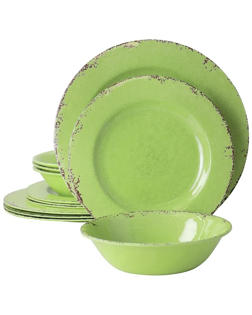 Mauna 12pc Melamine Dinnerware Set - Green image