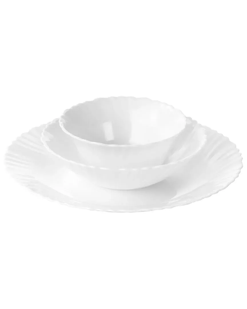 Radley 12pc Tempered Opal Glass Dinnerware Set - White image