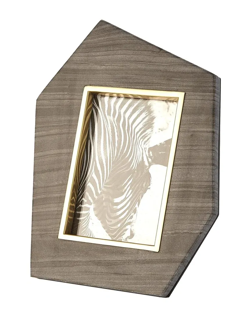 Ashley Childers Brass Frame Photo Frame - Grey, Stone