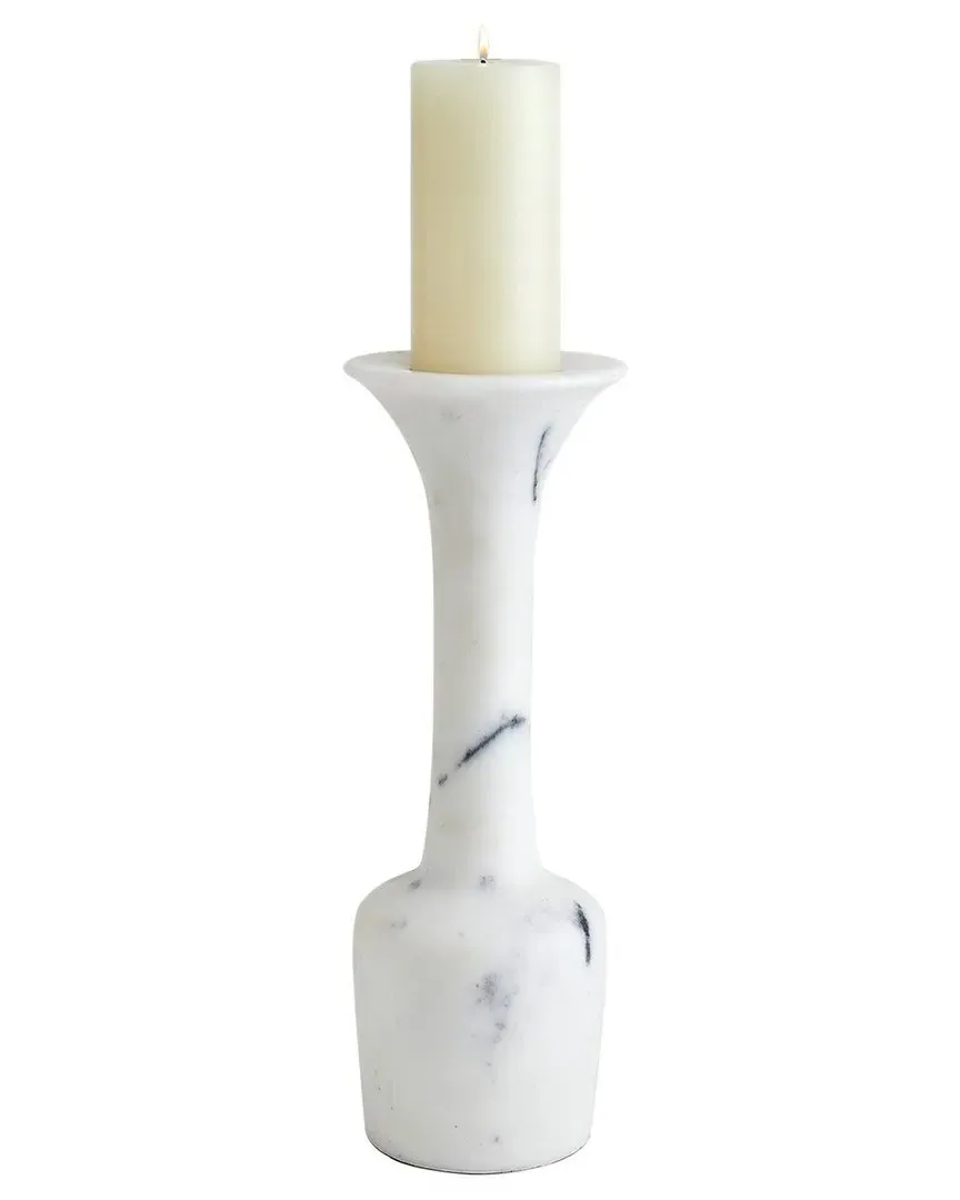 Calyx Candle Holder - White, Marble
