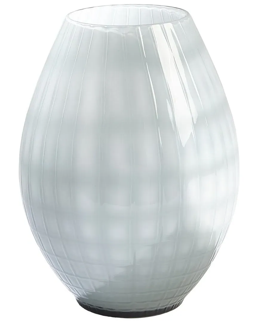 Cased Glass Grid Vase - White image