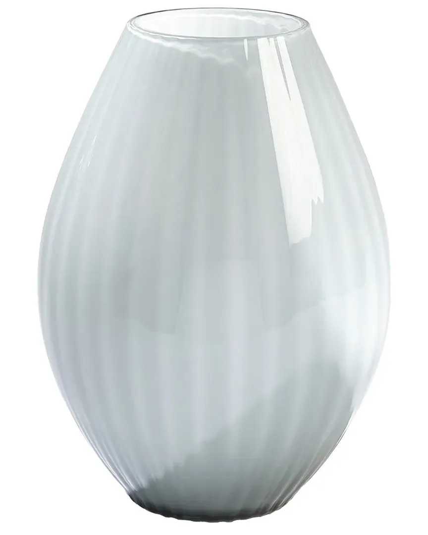 Cased Glass Stripe Vase - White image
