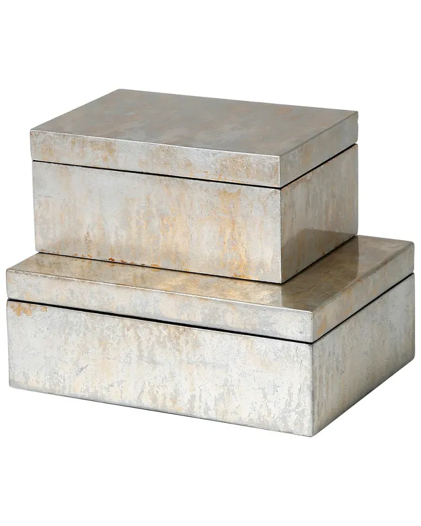 Champagne Silver Leaf Box - Silver image